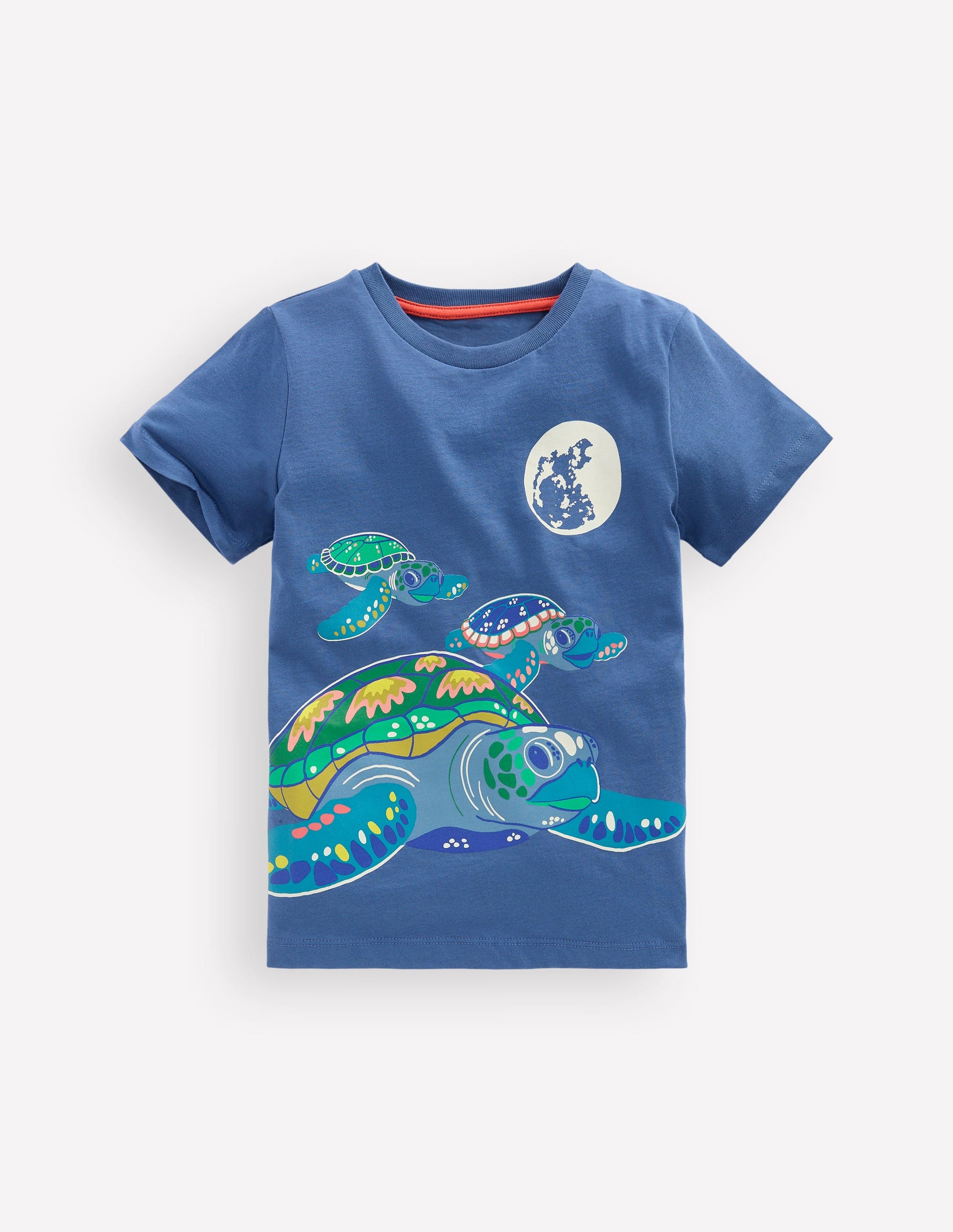 T-shirt phosphorescent-Tortues bleu marine authentique-1