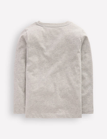 Langarmshirt mit Druck-Grau Meliert, Traktor-2