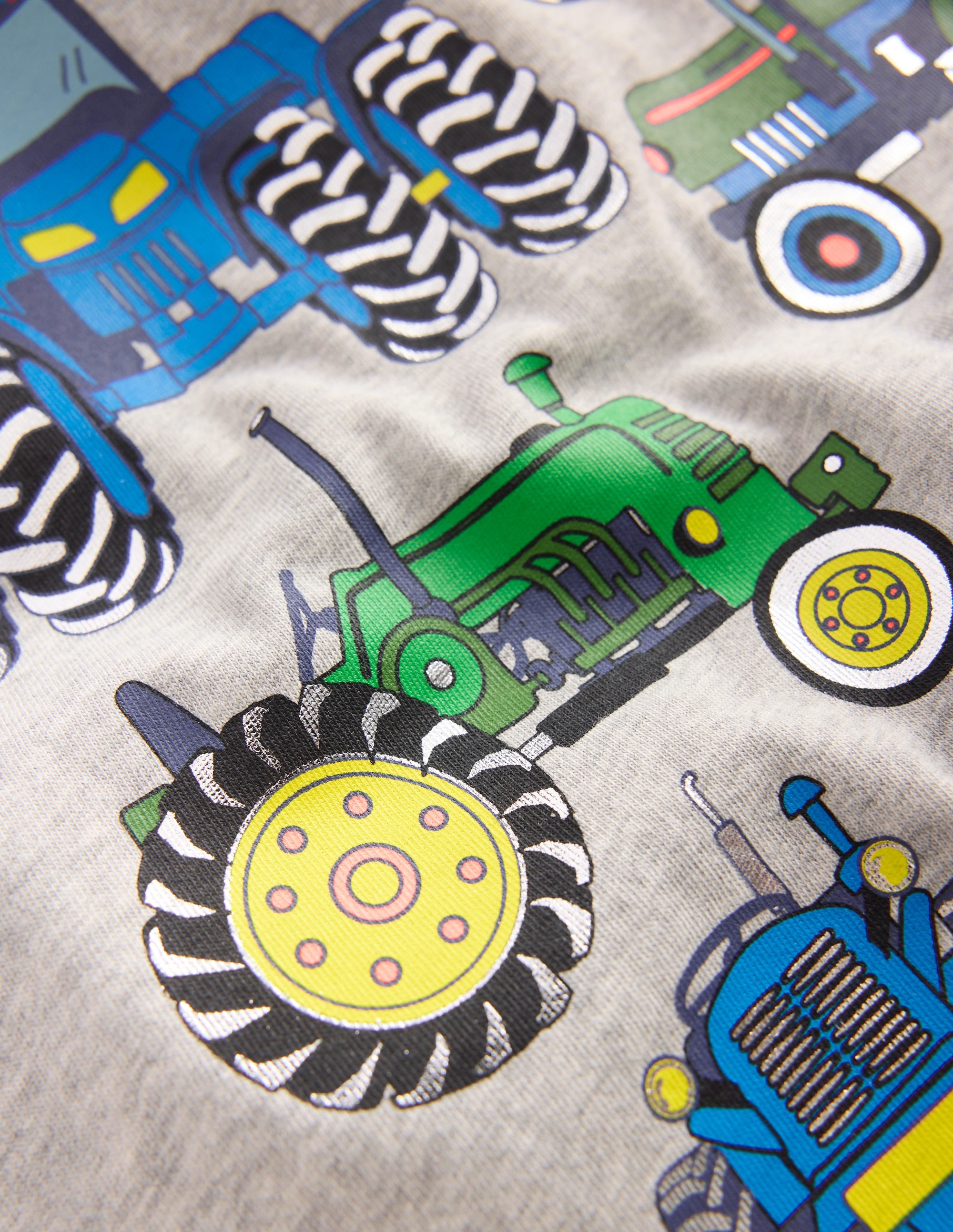 Langarmshirt mit Druck-Grau Meliert, Traktor - Image 3