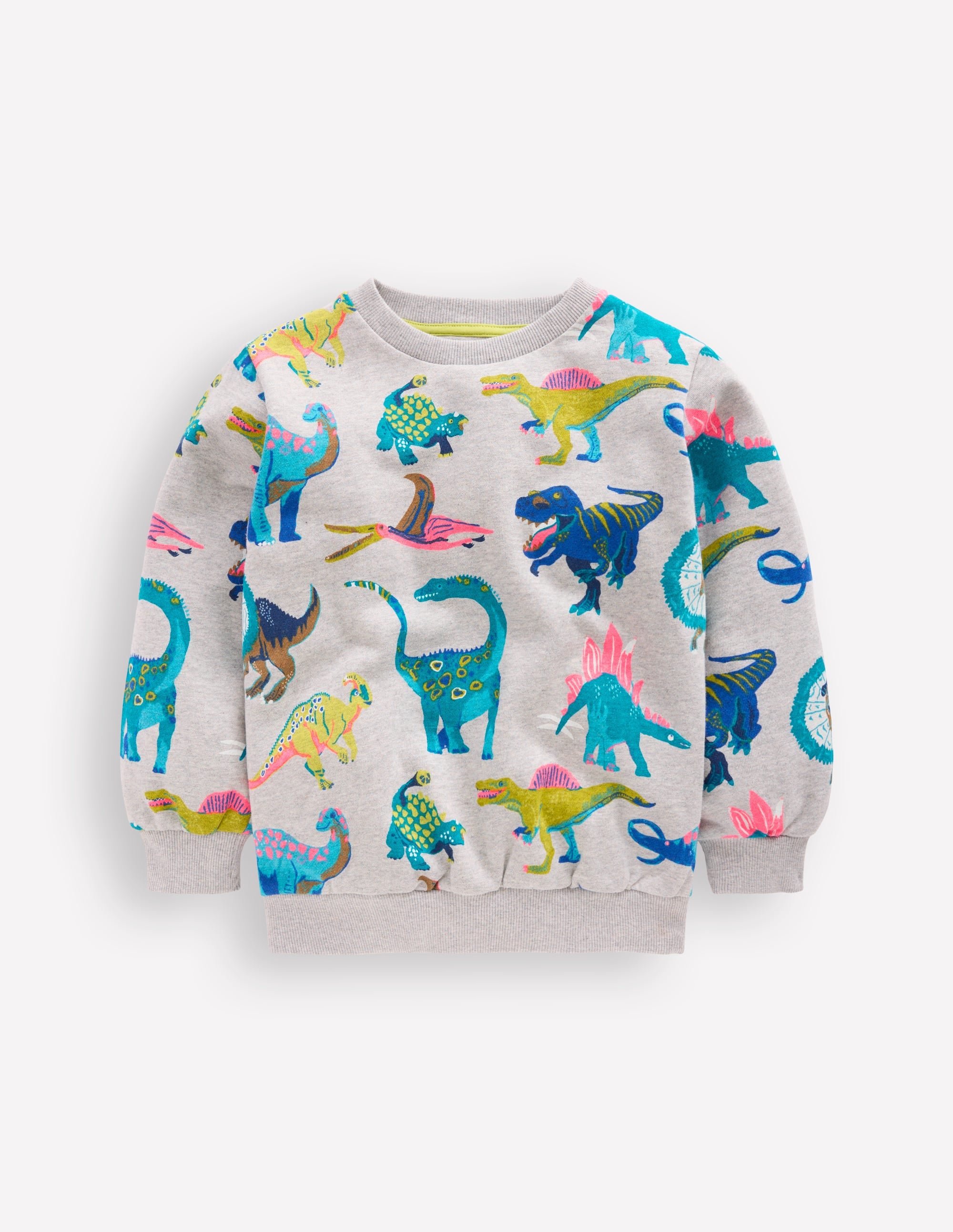 Bedrucktes Sweatshirt für den Alltag-Grau Dinosaurier - Image 1