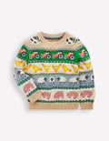 Pull motif jacquard-Animaux de la ferme