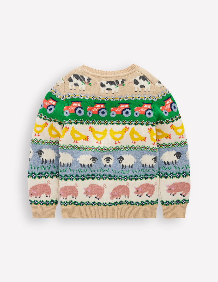 Pull à capuche gris tricot visuel chien garçon Pull à capuche gris tricot visuel chien garçon