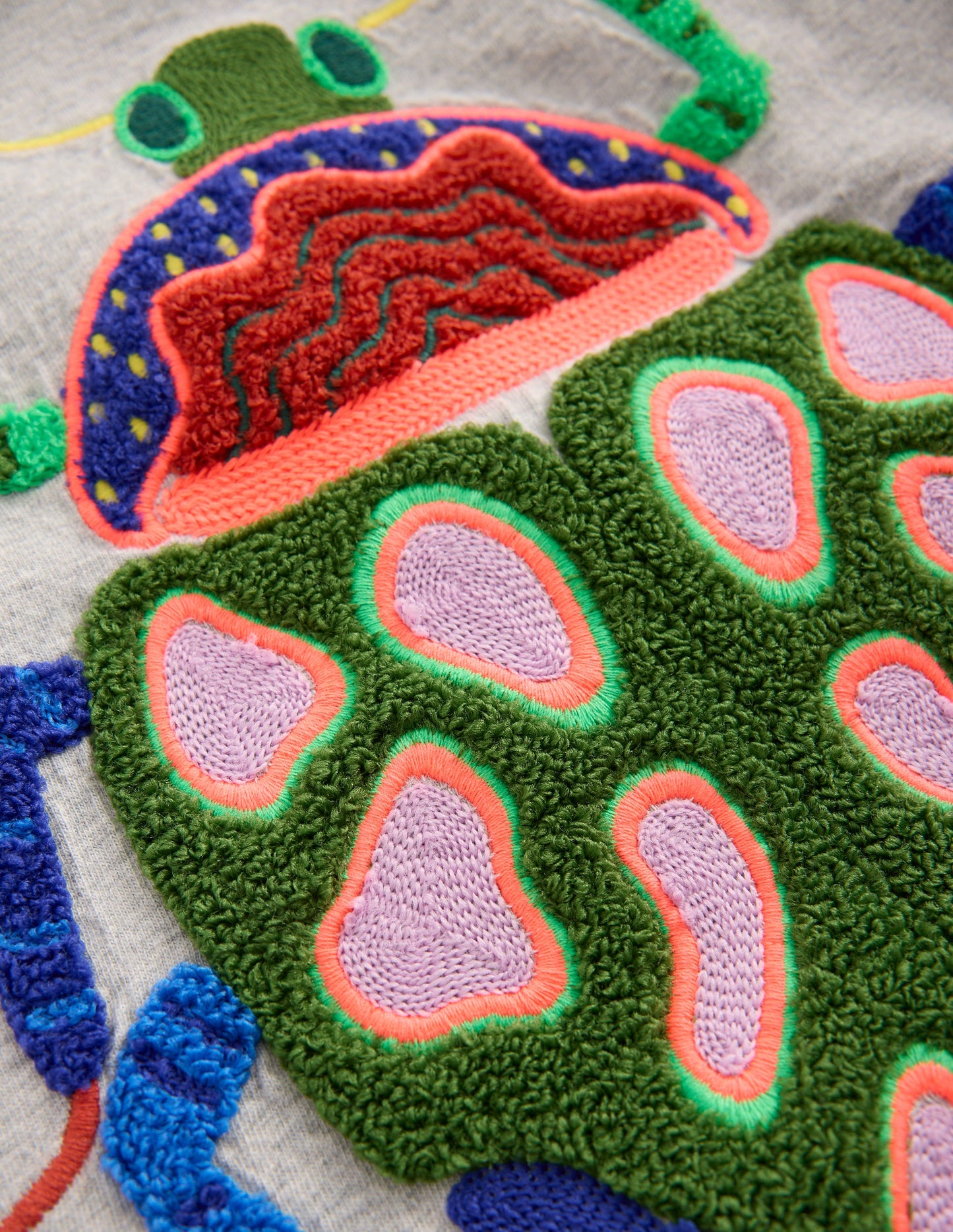 Langärmliges Oberteil mit Applikation-Grau Insekt