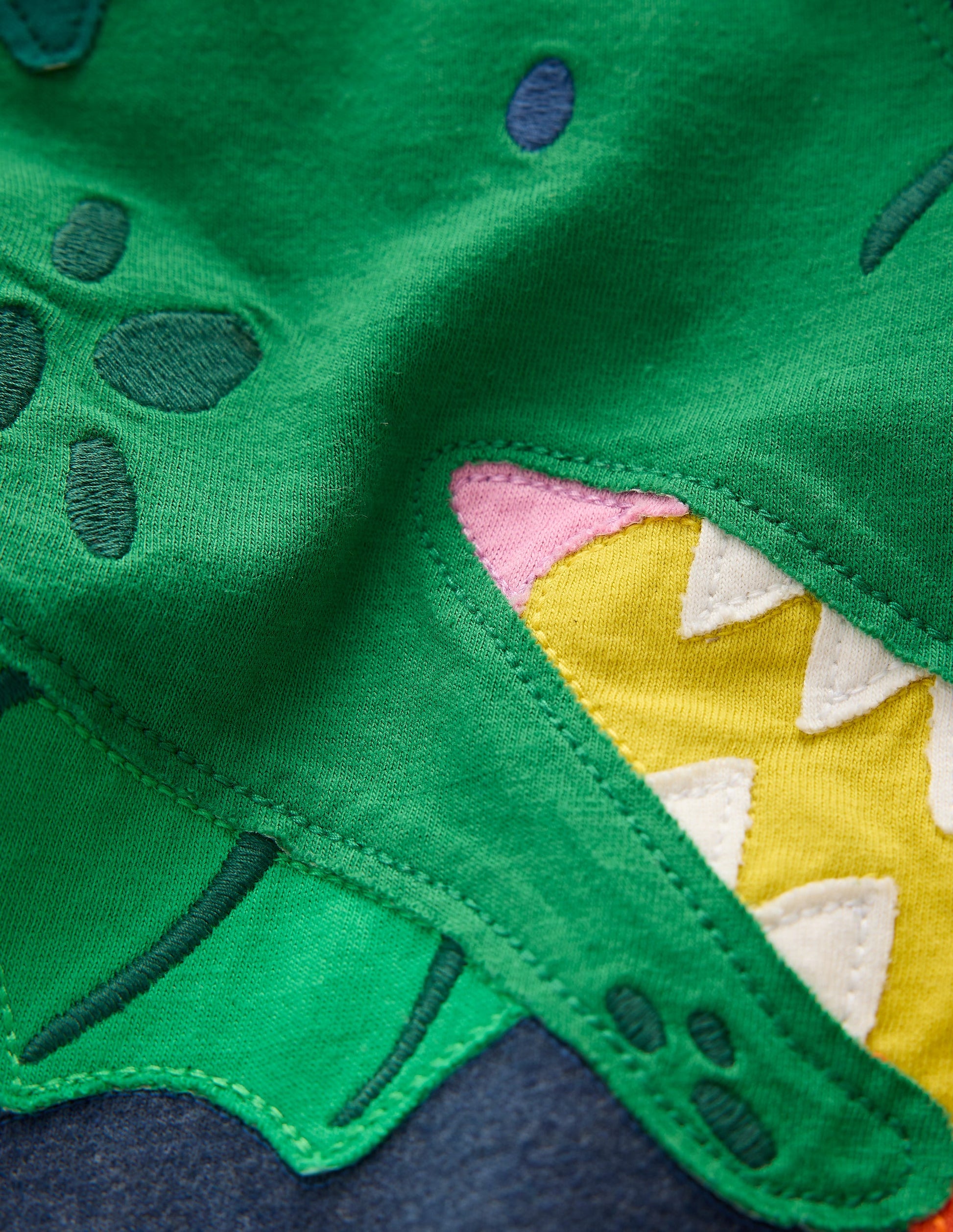 Fun Appliqué T-shirt-Blue Marl Dragon Fire-3