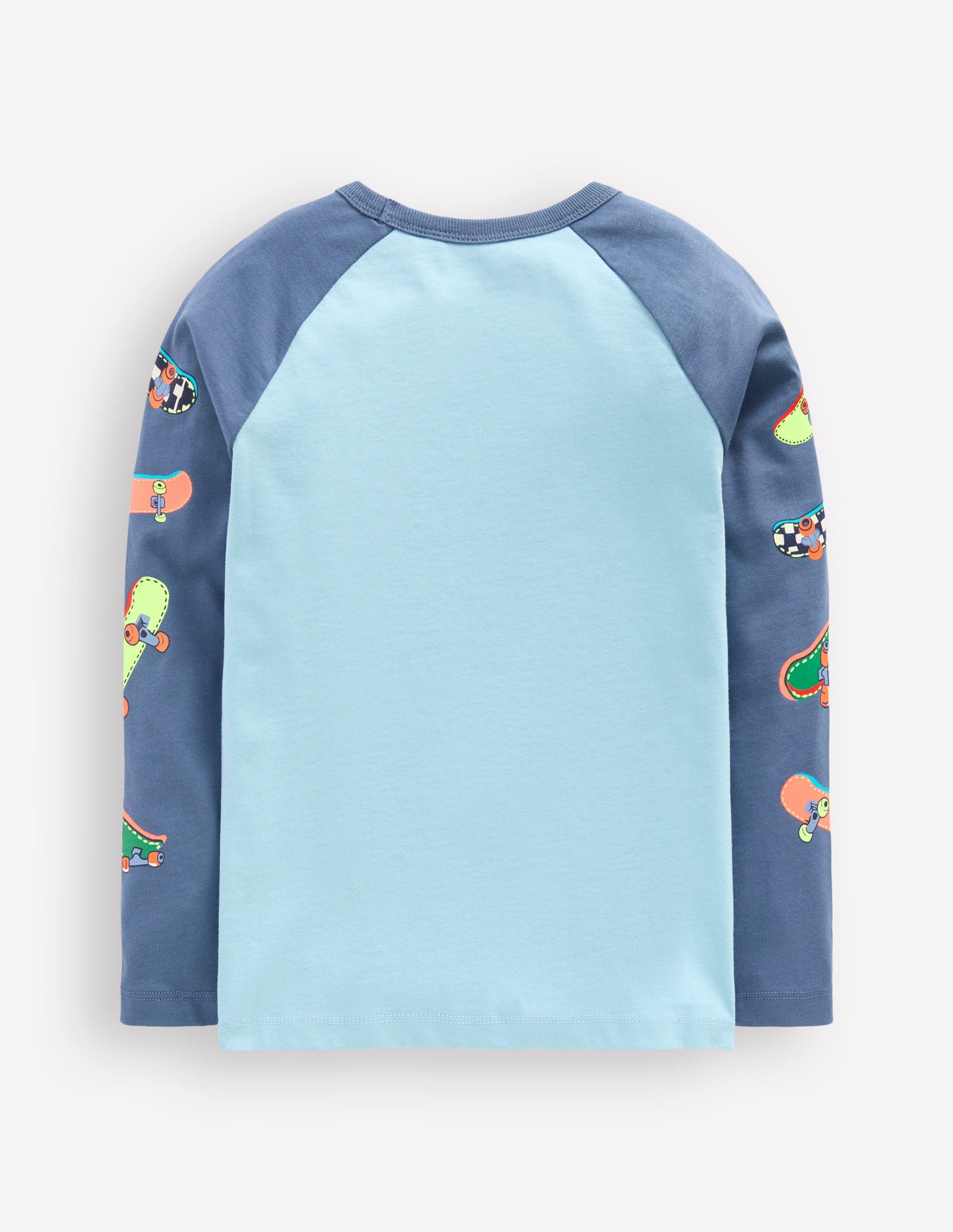 T-shirt à manches raglan imprimées-Skates week-end bleu