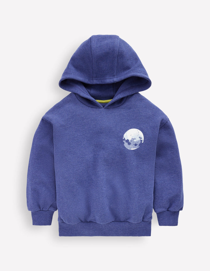 Sweat à capuche motif avant et arrière-Phases de la lune