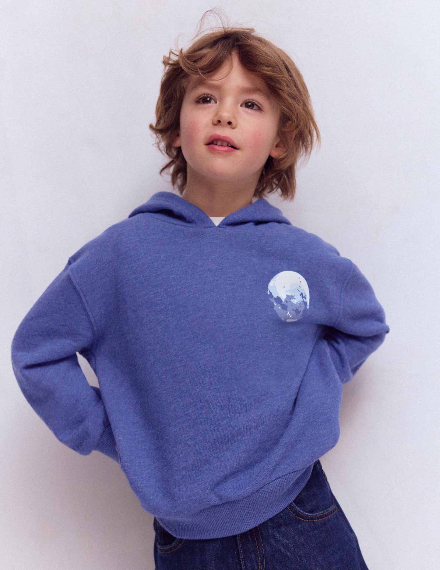 Sweat à capuche motif avant et arrière-Phases de la lune