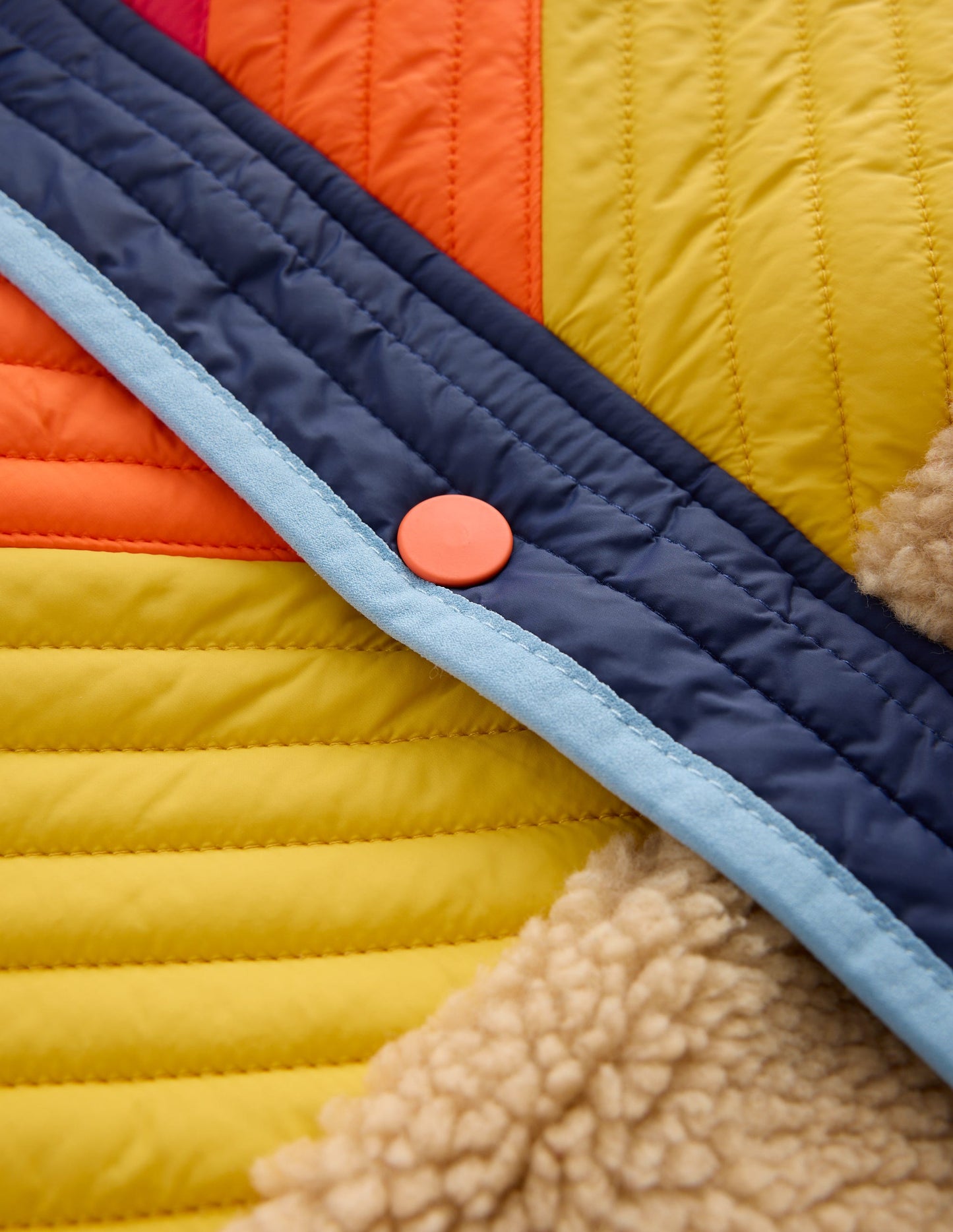 Teddyfell-Jacke mit Chevronmuster-Orange, Bunt