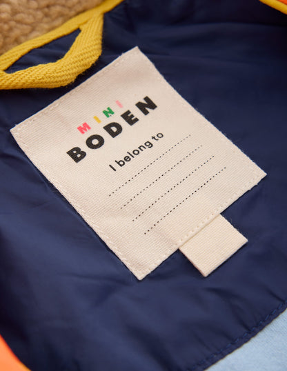 Teddyfell-Jacke mit Chevronmuster-Orange, Bunt-10