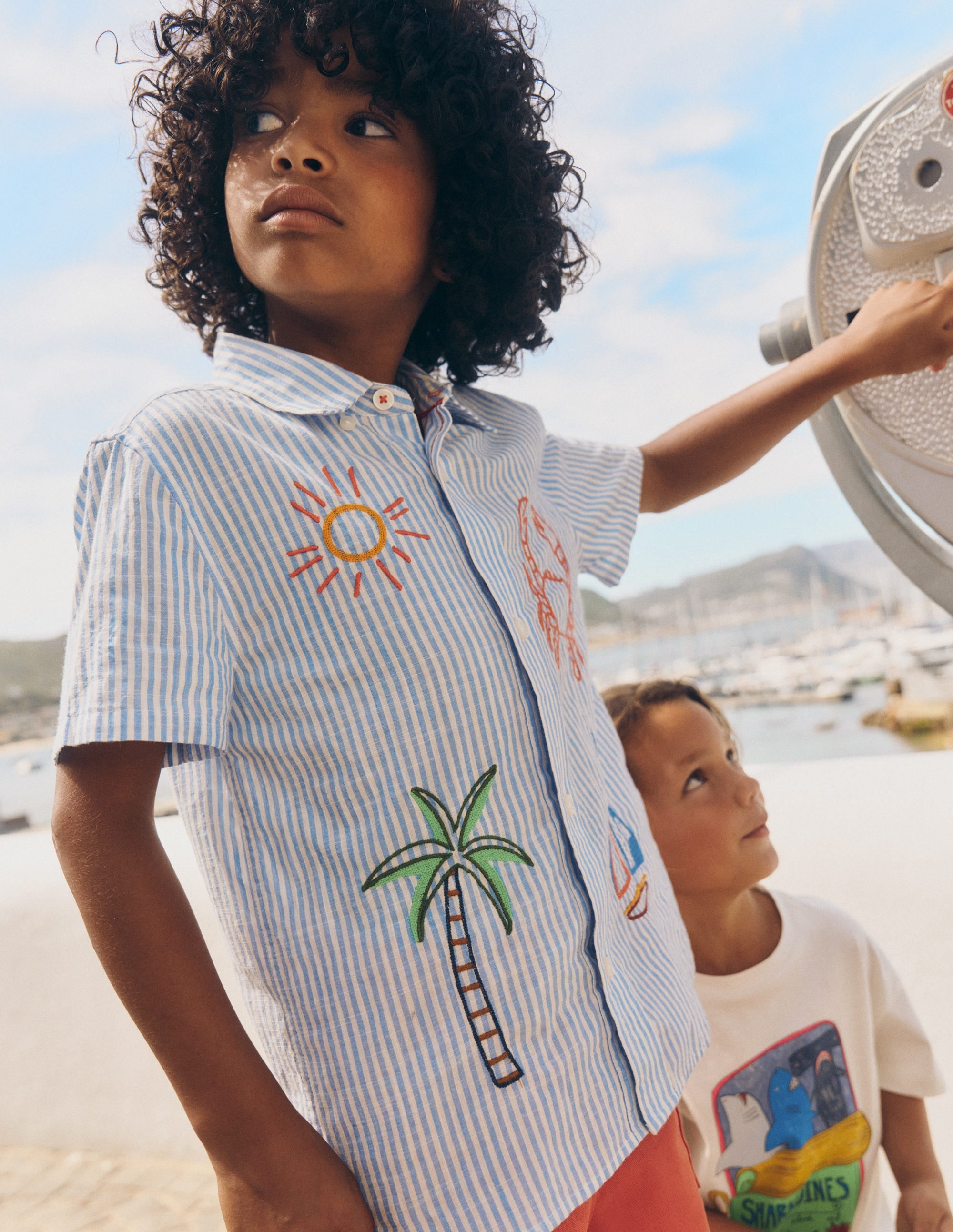 Chemise brodée à manches courtes-Broderie bord de mer - Image 4