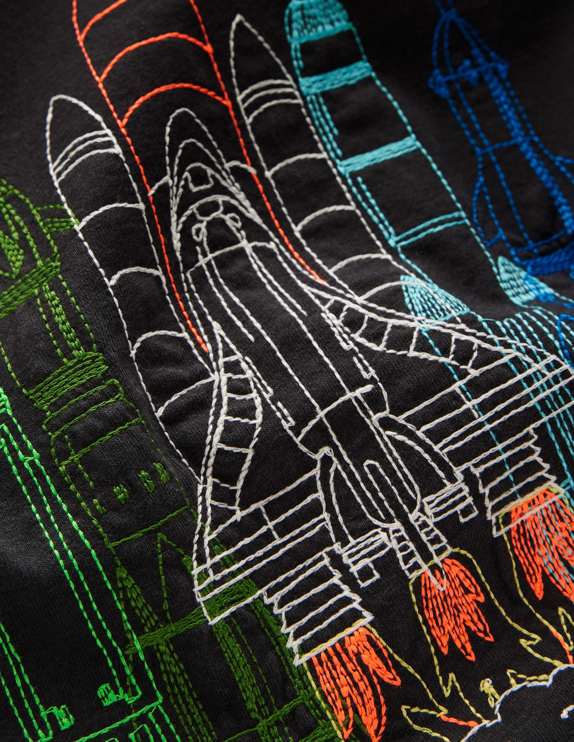 T-Shirt mit Linienstich-Schattengrau Rakete - Image 3