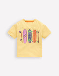 Lockeres T-Shirt mit Grafik-Verwaschenes Gelb Skateboards