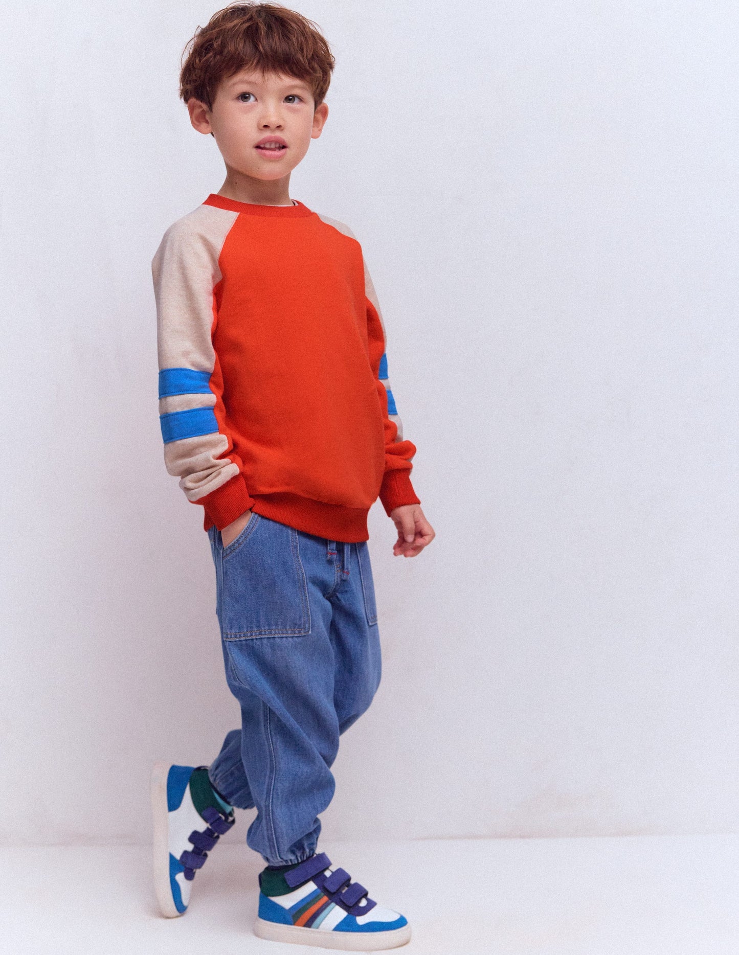 Sweatshirt mit Ärmeln in Blockfarben-FIESTA BLOCKFARBEN