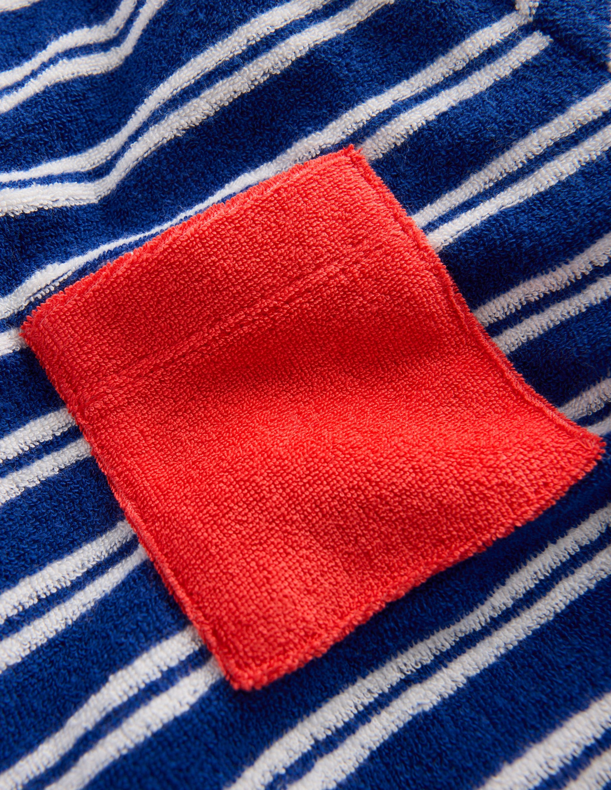 Short Sleeve Towelling T-shirt-Sapphire Blue/Ivory-4