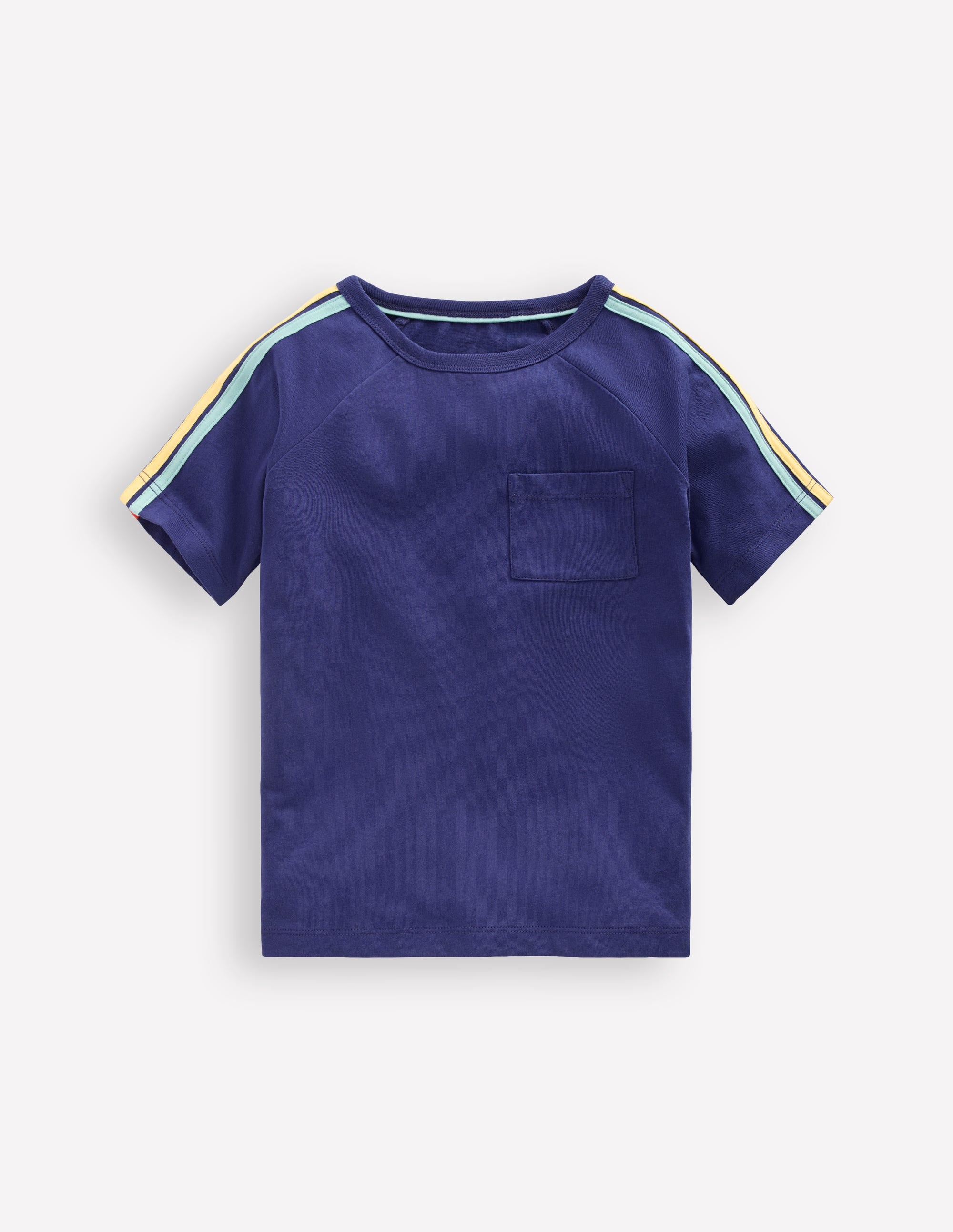 Raglan-T-Shirt mit bunten Streifen-Twilight Blau - Image 1