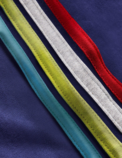 Raglan-T-Shirt mit bunten Streifen-Twilight Blau-3