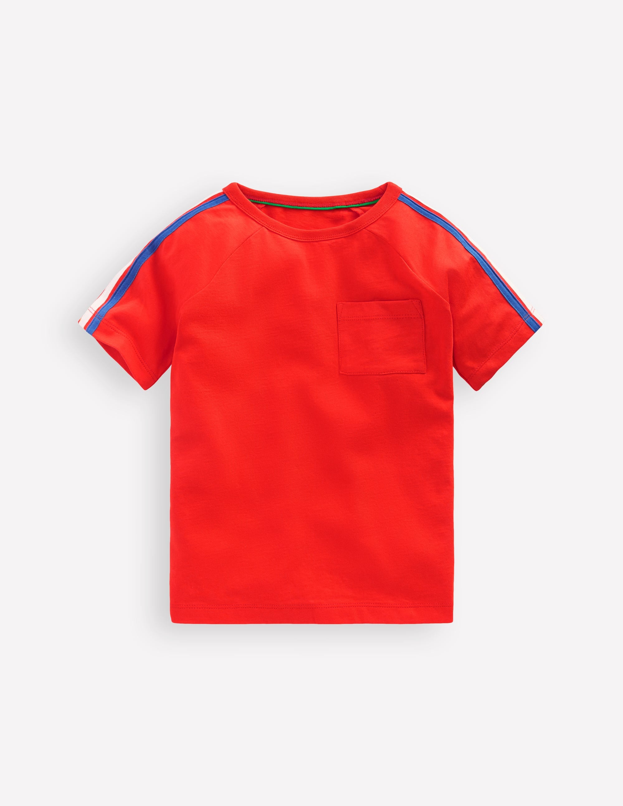 Raglan-T-Shirt mit bunten Streifen-ZINNOBERORANGE - Image 1