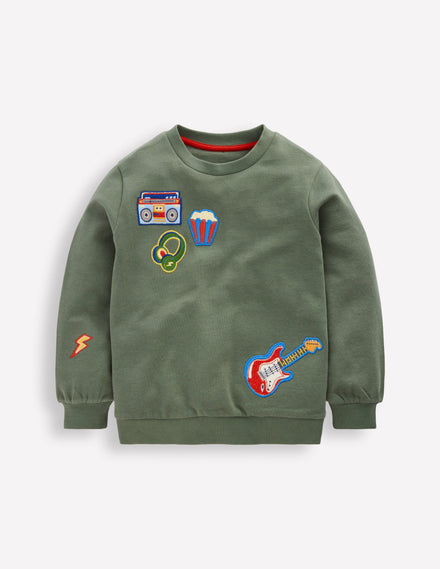 Sweatshirt mit Aufnäher-Lorbeerkranz Hobbys