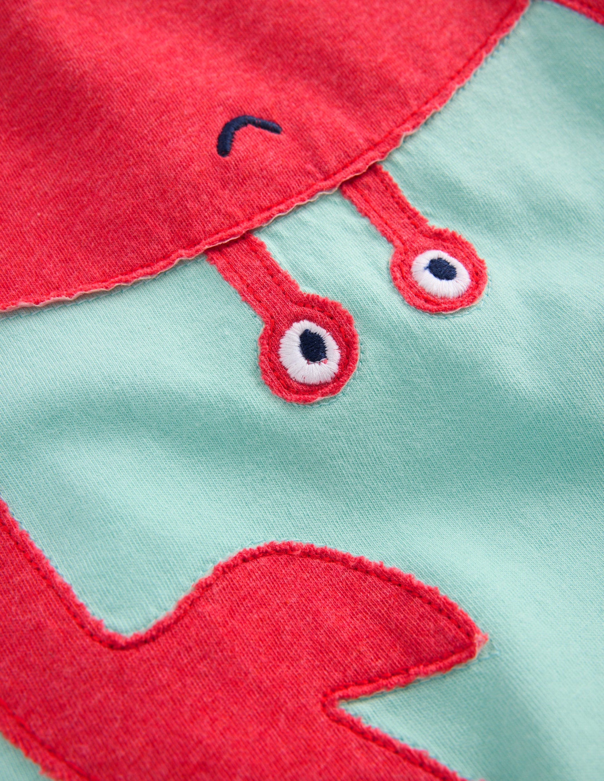 Kurzärmliges T-Shirt mit origineller Applikation-Minze Krebs-3