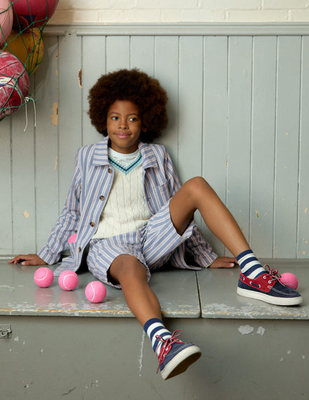 Arbeitsjacke aus Canvas-Grau mit Streifen