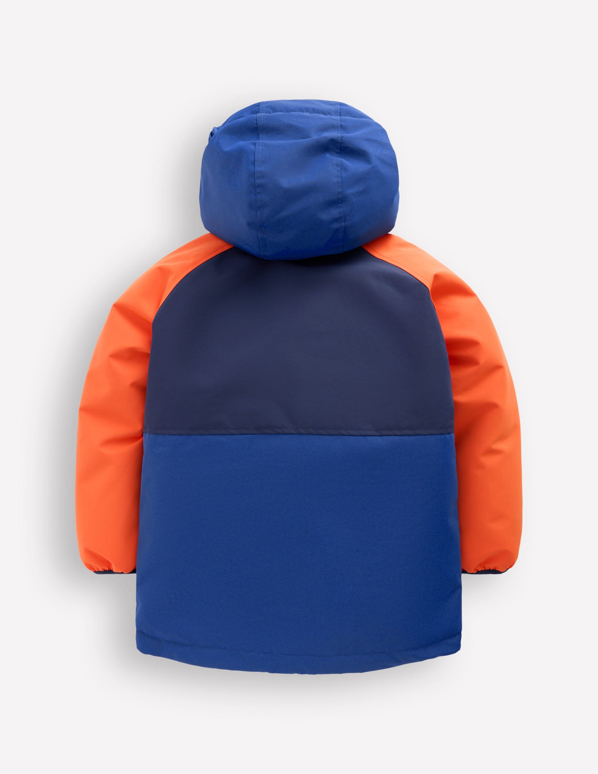 Anorak mit Teddyfutter für Jungen-Orange Blockfarben-5