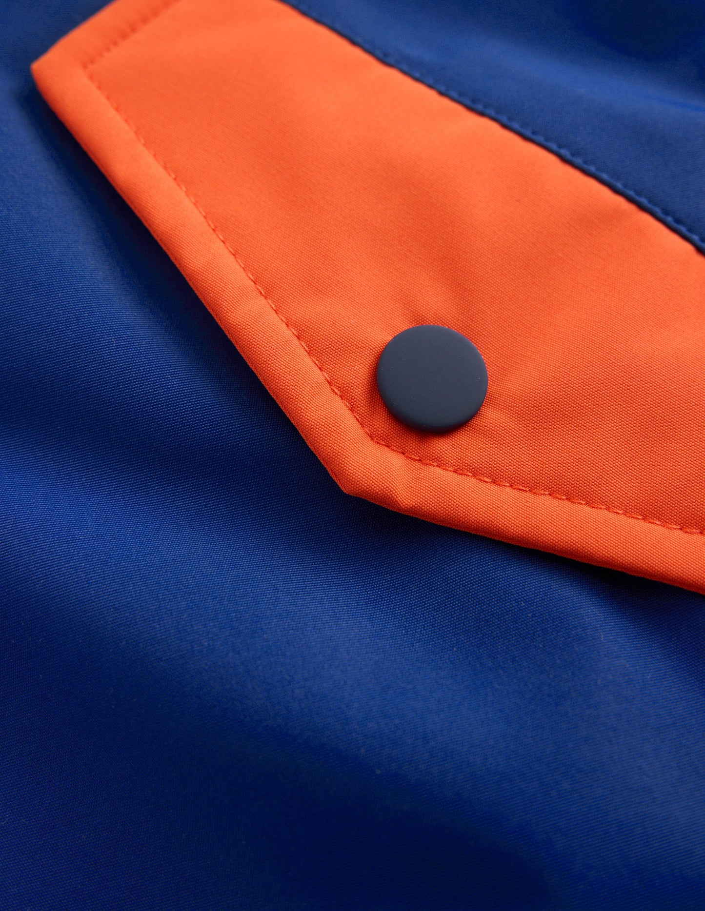 Anorak mit Teddyfutter für Jungen-Orange Blockfarben