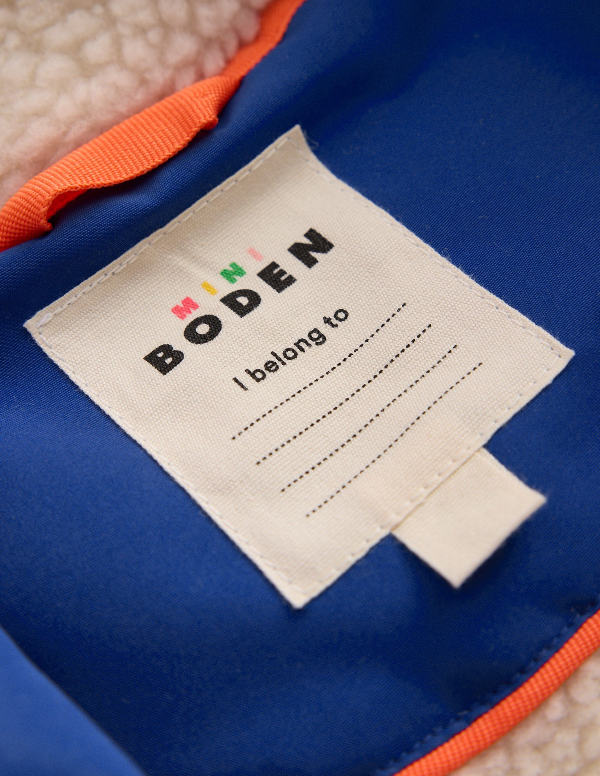 Anorak mit Teddyfutter für Jungen-Orange Blockfarben-7