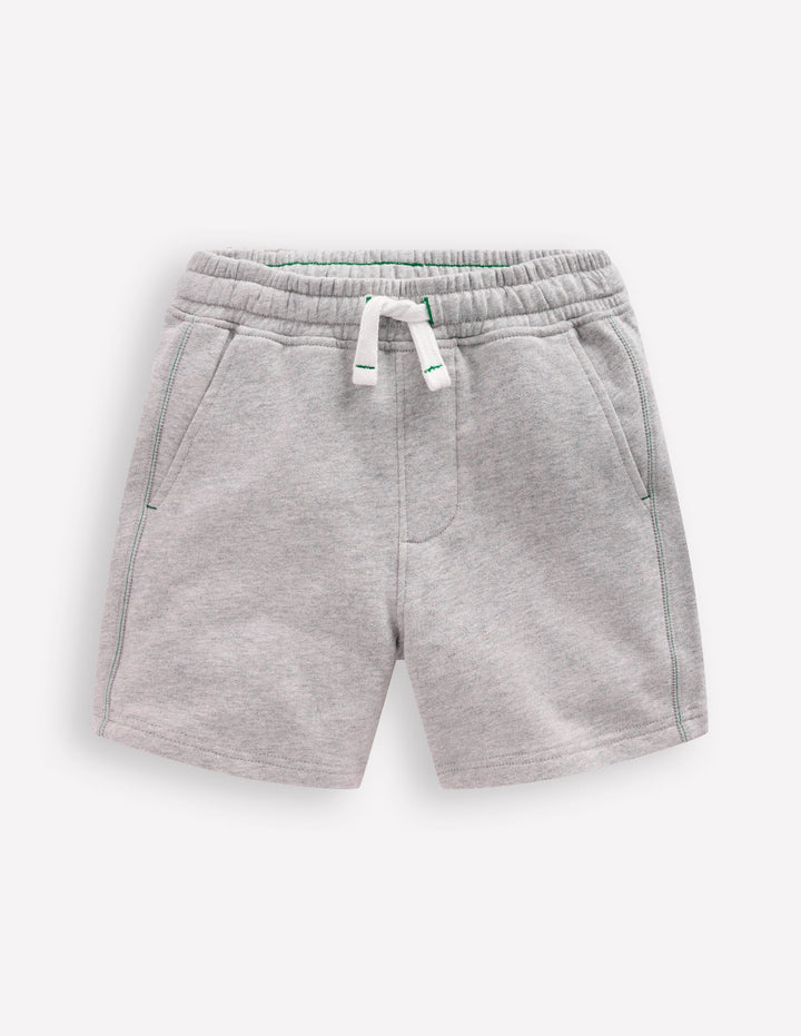 Basic-Sweatshorts-Grau Meliert