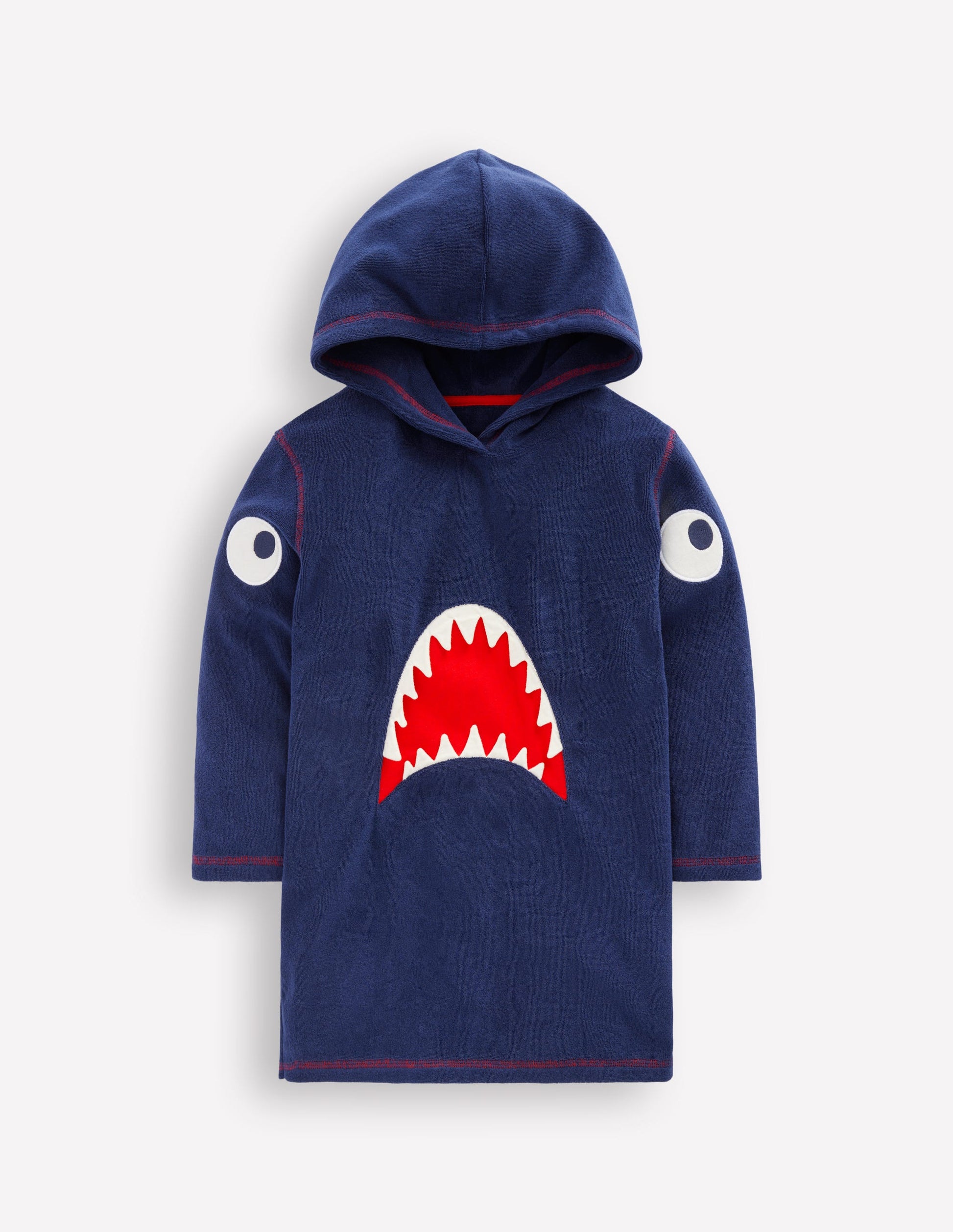 Poncho en éponge à appliqué-Bleu Marine Requins-1