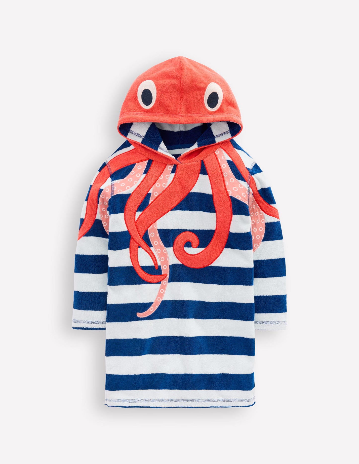 Frottee-Badeponcho mit Applikation-Streifen Oktopus