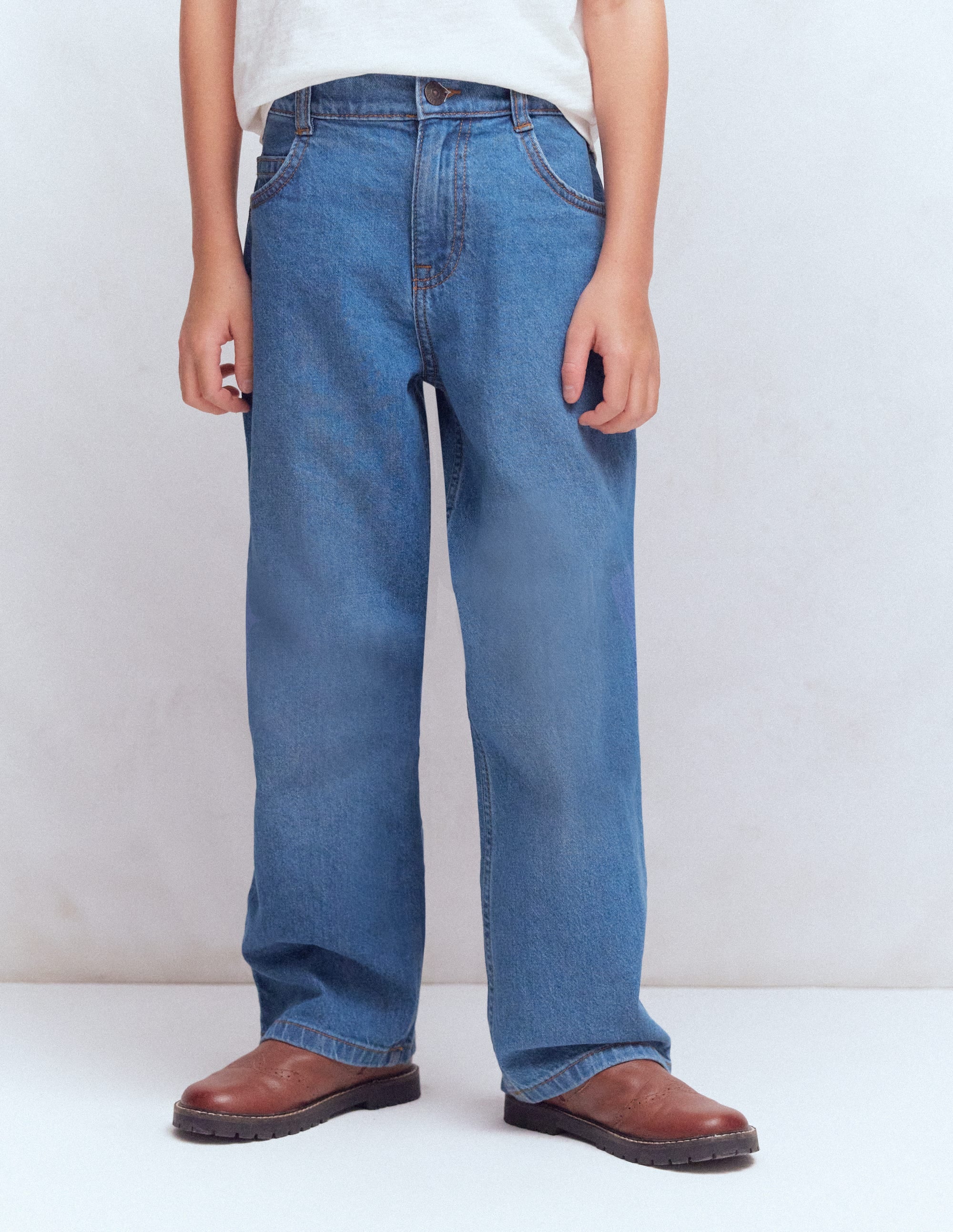 Lockere Jeanshose mit geradem Bein-MITTLERE WASCHUNG - Image 3