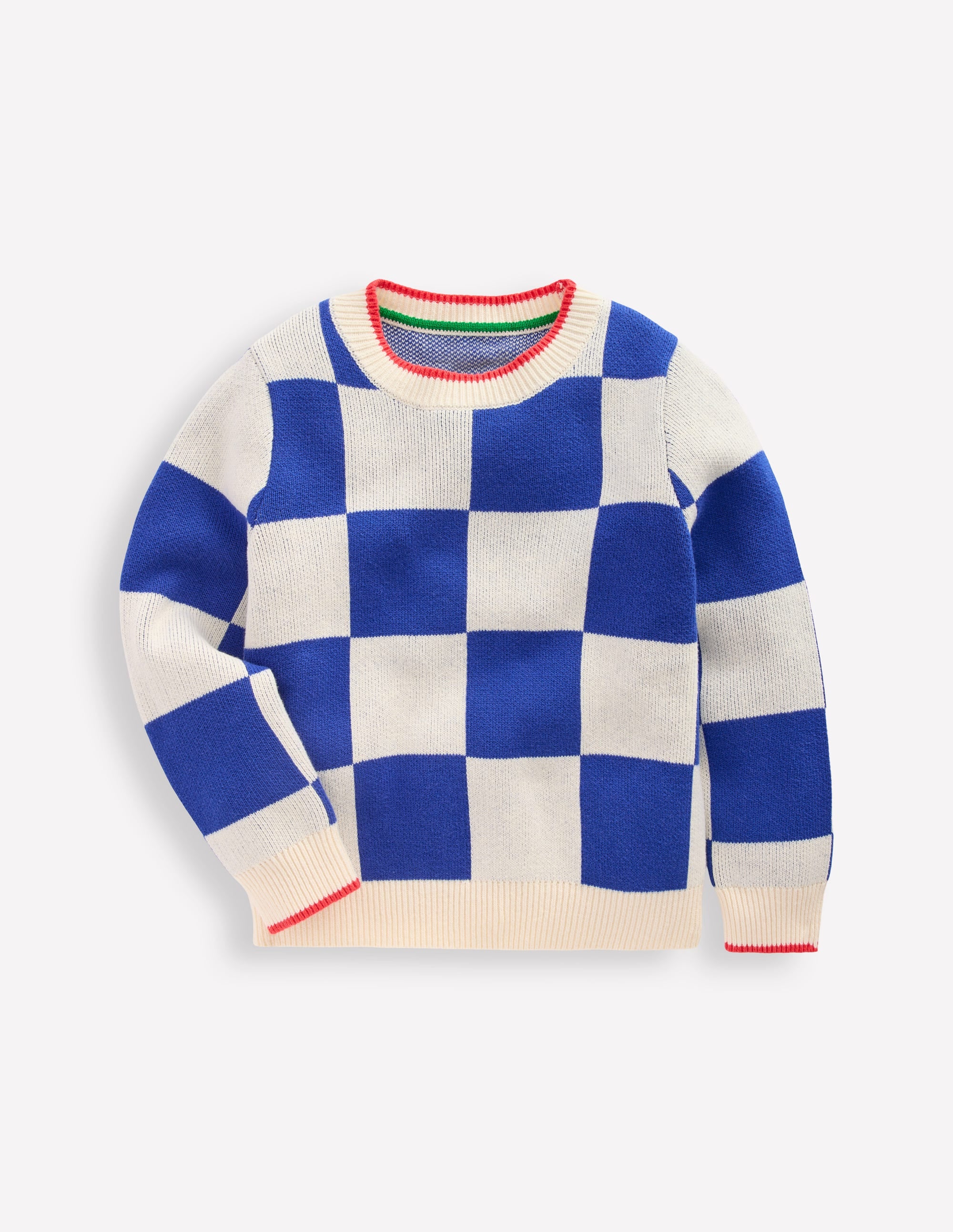 Pull à motif-Damier bleu connecté - Image 4