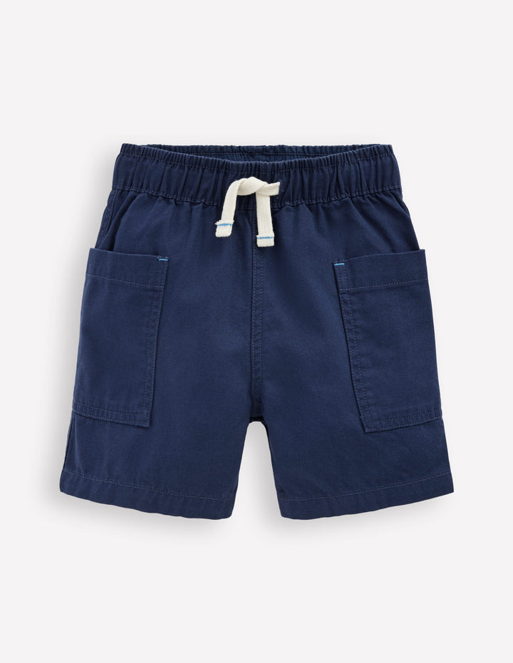 Baumwollshorts mit Tasche-Mittelalterliches Blau