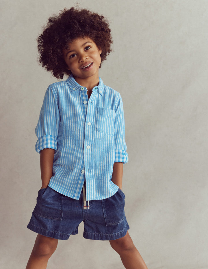 Weiche Jeansshorts-Heller Used Look