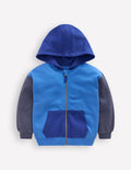 Sweat à capuche zippé colourblock-Pêle-mêle bleu