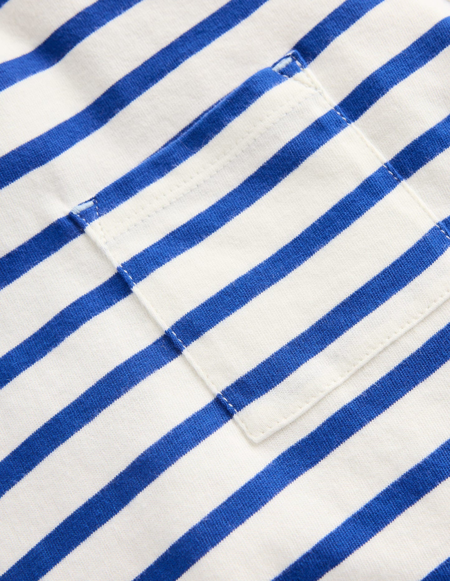 Doppellagiges T-Shirt-Leuchtendes Blau/Naturweiß