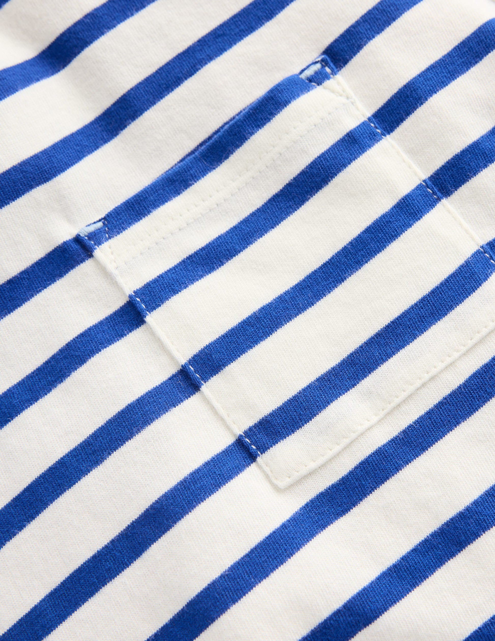 Doppellagiges T-Shirt-Leuchtendes Blau/Naturweiß-3