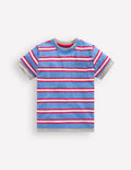 T-shirt à effet superposé-Blau/Rot