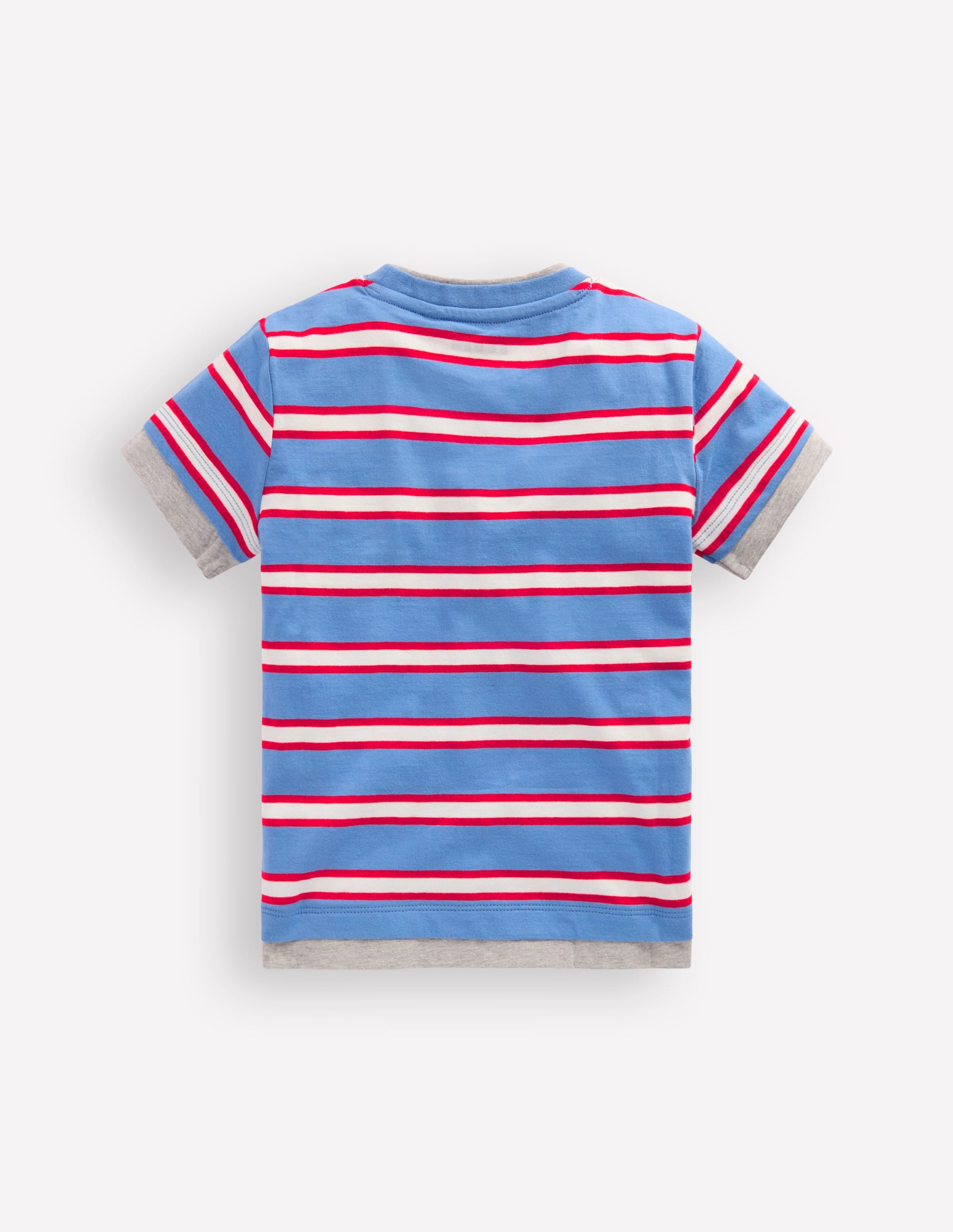 T-Shirt im Lagen-Look-Blau/Rot - Image 2