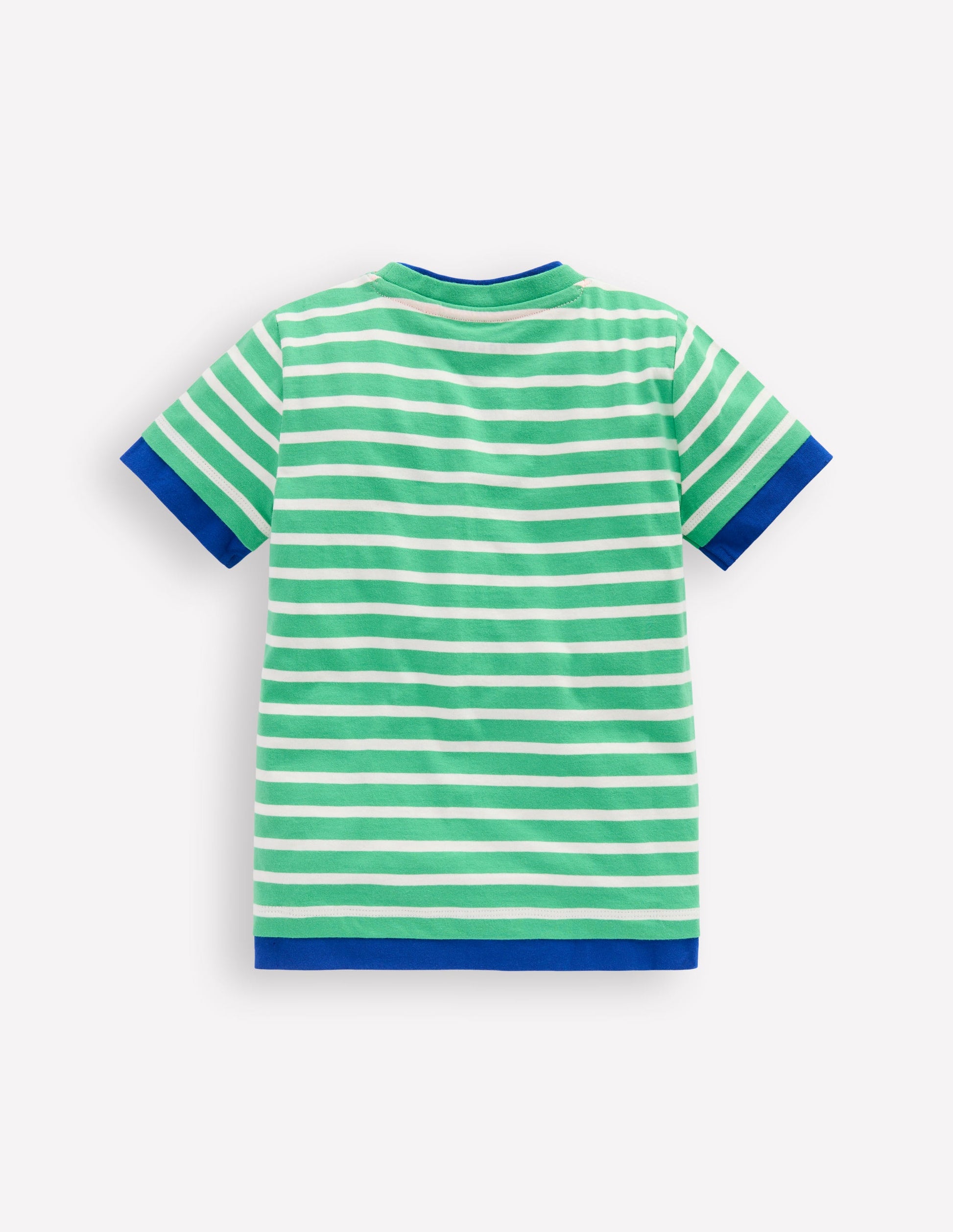 Double Layer T-shirt-Pea Green/Ivory-2