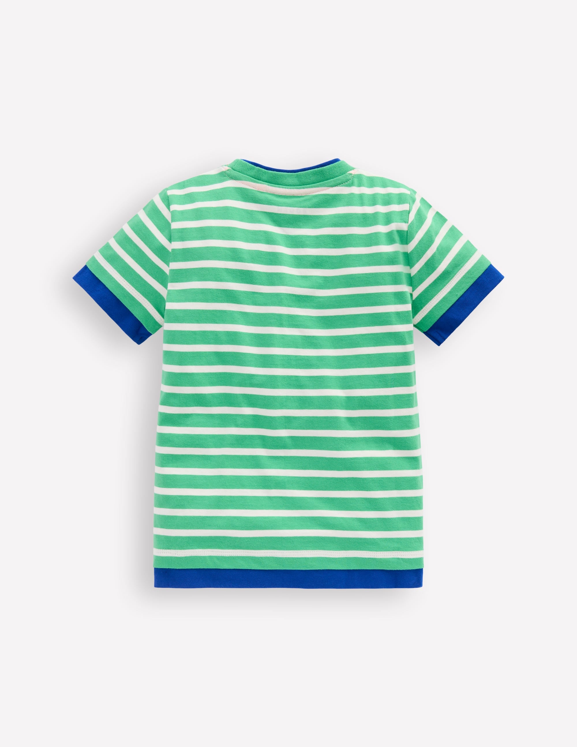 T-shirt à effet superposé-Vert petit pois/ivoire - Image 2