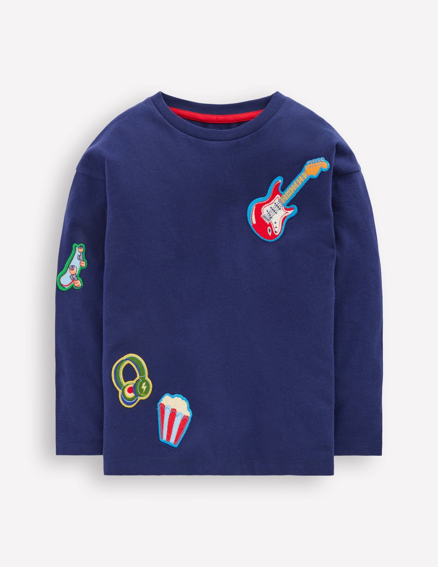 Langarmshirt mit Aufnäher-Schuluniform-Marineblau Hobbys