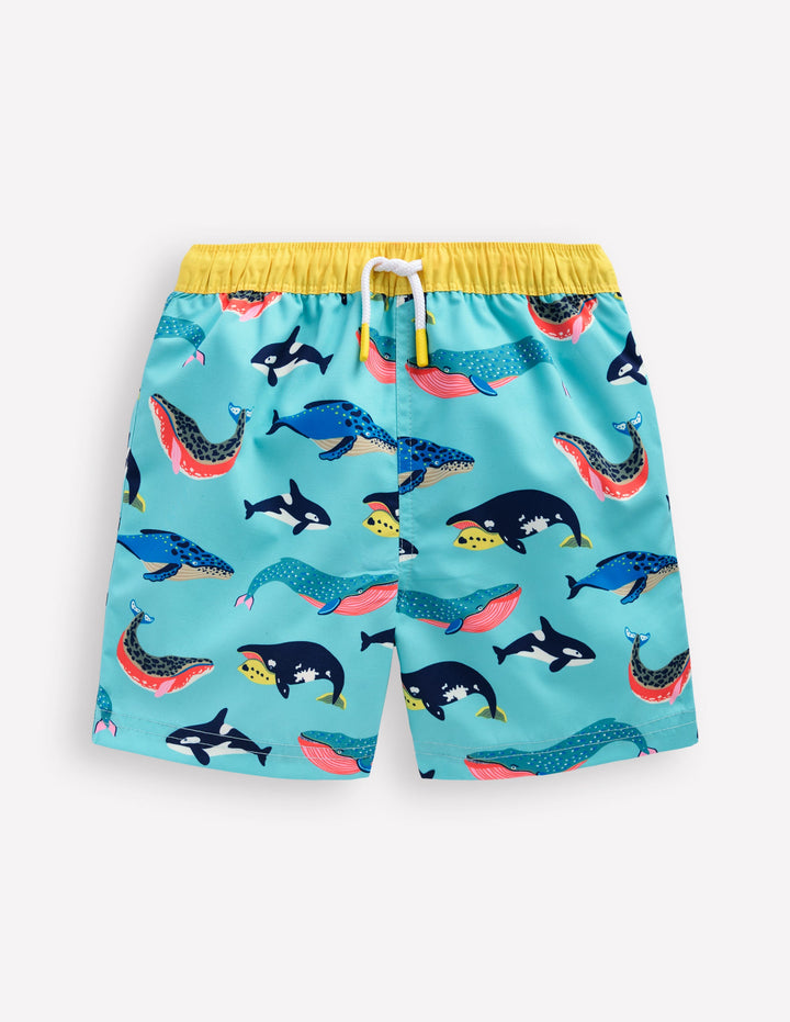 Badeshorts-Schwimmende Wale