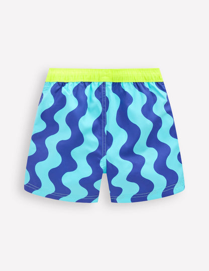 Badeshorts-Blau Wellen-2