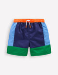 Badeshorts-Blau und Grün Blockfarben