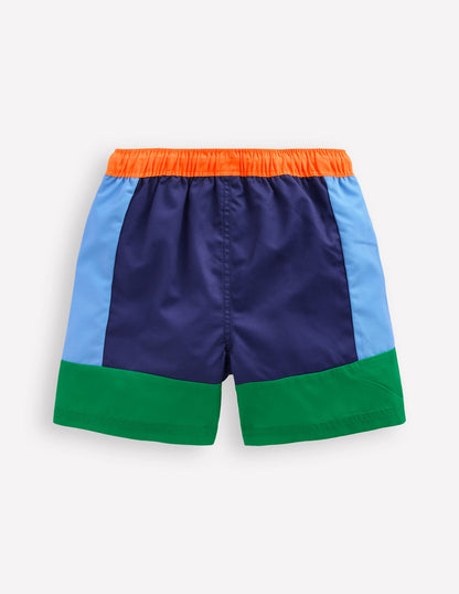 Short de bain-Colourblock bleu et vert-2