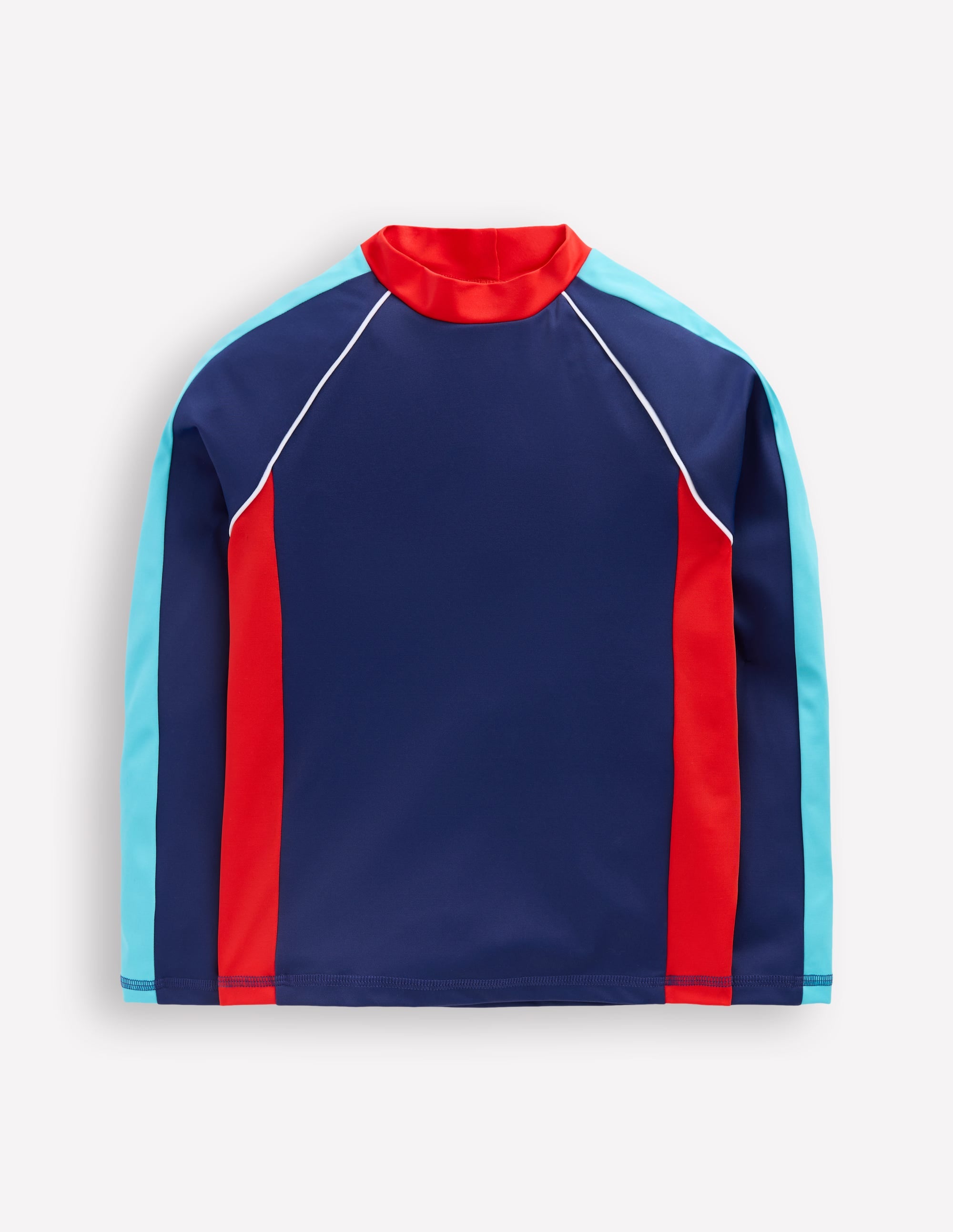Badeshirt in Blockfarben mit Sonnenschutz-Mazarinblau - Image 1
