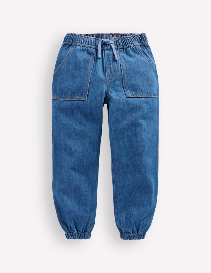 Jeans zum Hineinschlüpfen mit elastischen Bündchen-Medium Vintage