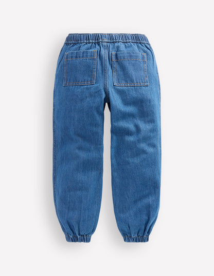 Jeans zum Hineinschlüpfen mit elastischen Bündchen-Medium Vintage-7