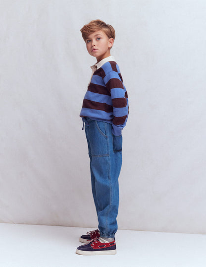 Jeans zum Hineinschlüpfen mit elastischen Bündchen-Medium Vintage-1